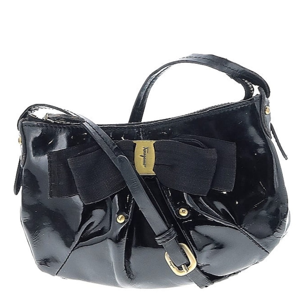 🔥Salvatore🔥 Ferragamo 🔥black 🔥pattern 🔥leather crossbody 🔥